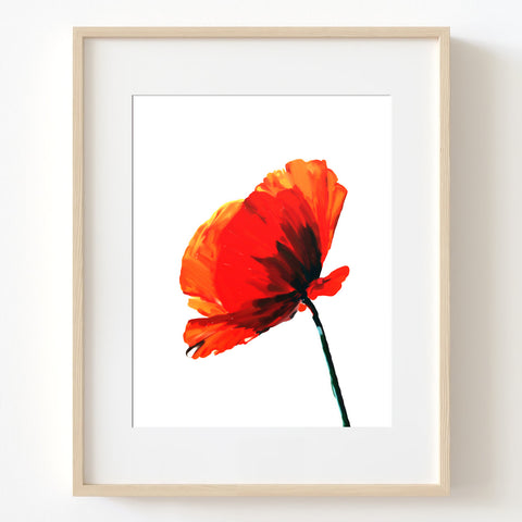 Red Tulip Floral Art Print - Modern08