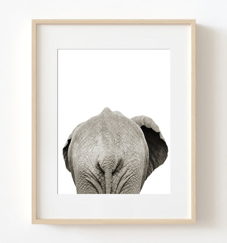 Funny Elephant Butt - Nursery Print - NA1003