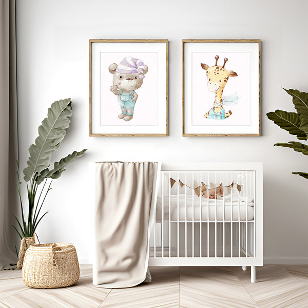 Adorable Baby Animals Nursery Set of 6 Printable Art - NLGSet04