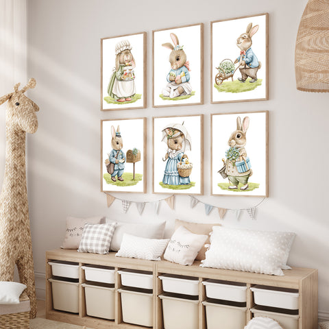 Rabbit Family Springtime Nursery Print Set - NLGSet07