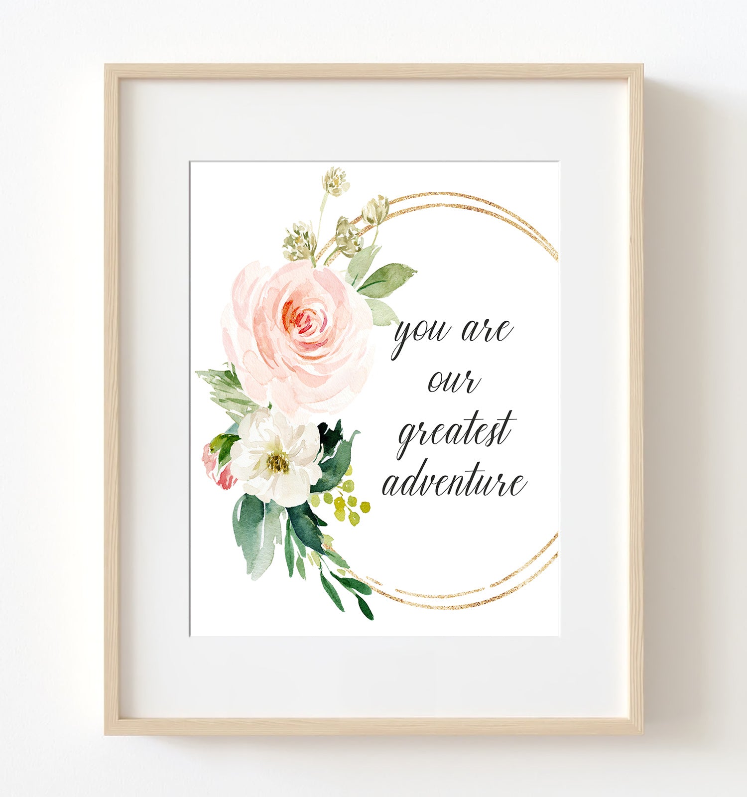 You are our greatest adventure Pink Cream Floral Nursery Print - NQ1056Q