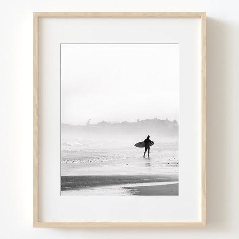 Morning Surf on Foggy Coast Print - WCoast07