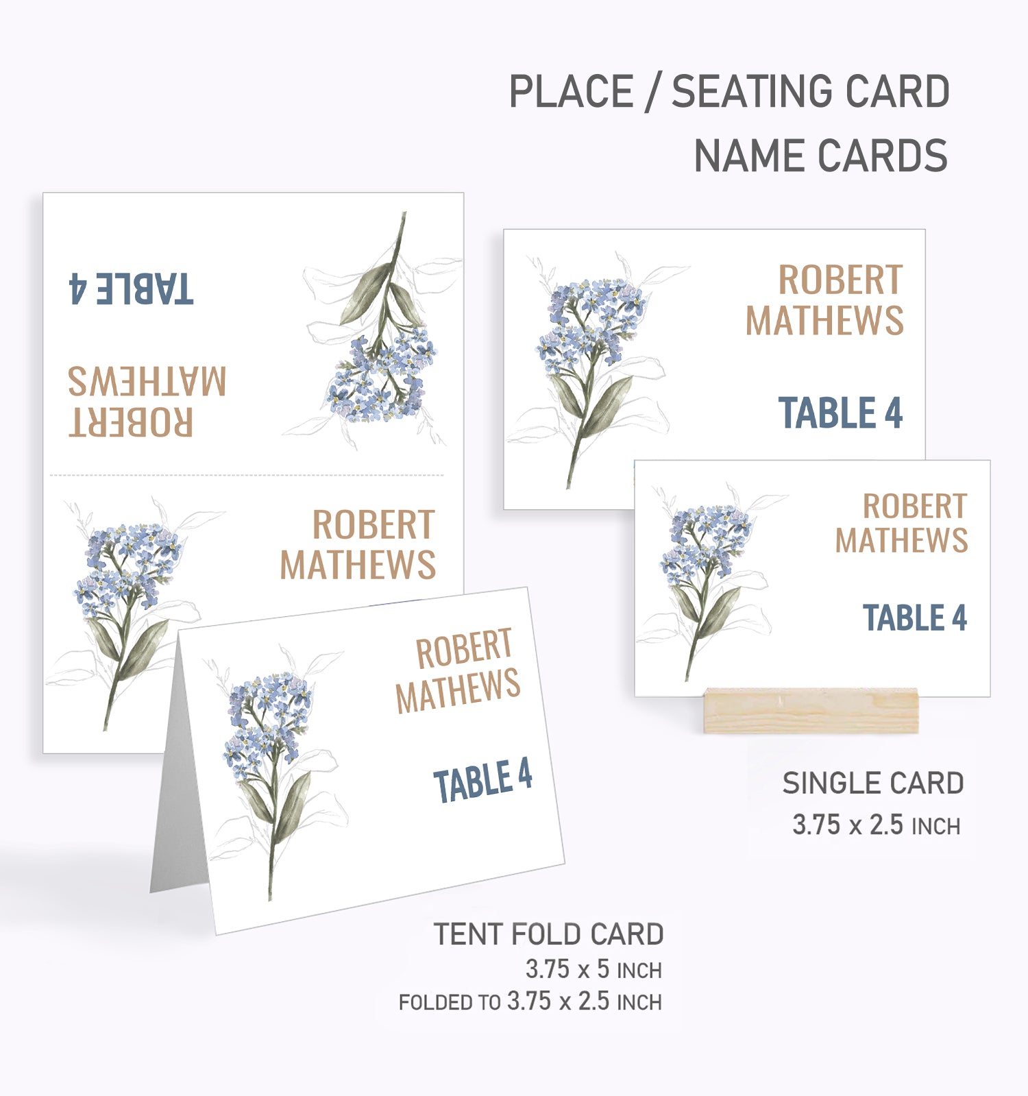 Baby Shower Place / Seating Card Template, Herbarium Design - BABY14