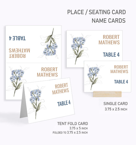 Baby Shower Place / Seating Card Template, Herbarium Design - BABY14
