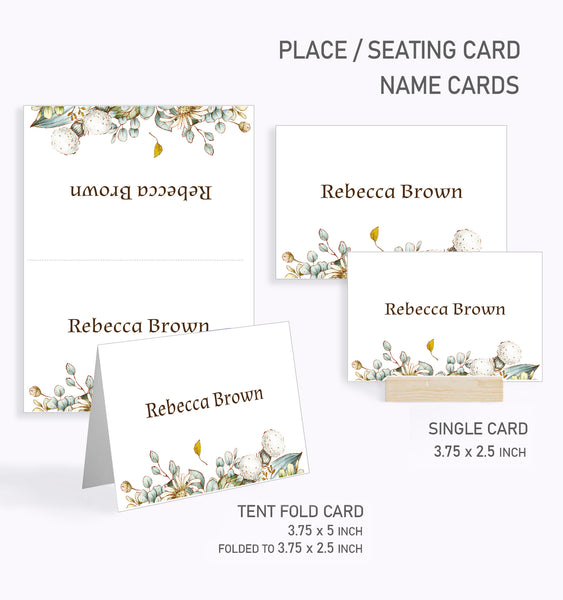 Baby Shower Place / Seating Card Template, Rustic Garden Design - BABY24