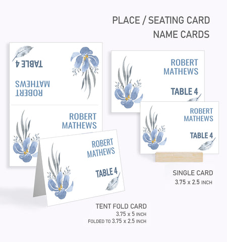 Baptism Place / Seating Card Template, Aquarelle Design - BAPT10