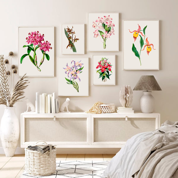 Botanical Print Set of 6 Vintage Floral Wall Art - No.5