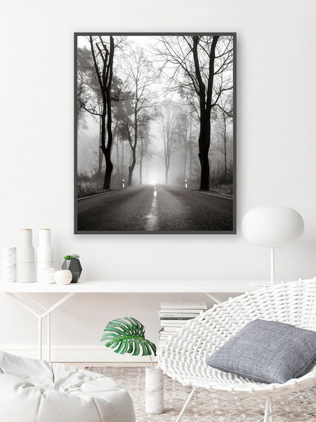 Foggy Forest Road - Landscape Wall Art, LS01