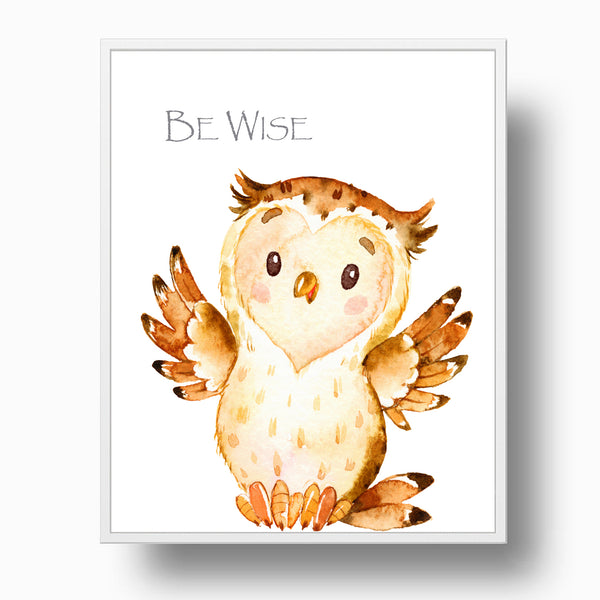 Woodland Nursery Wise Owl Print, NW01
