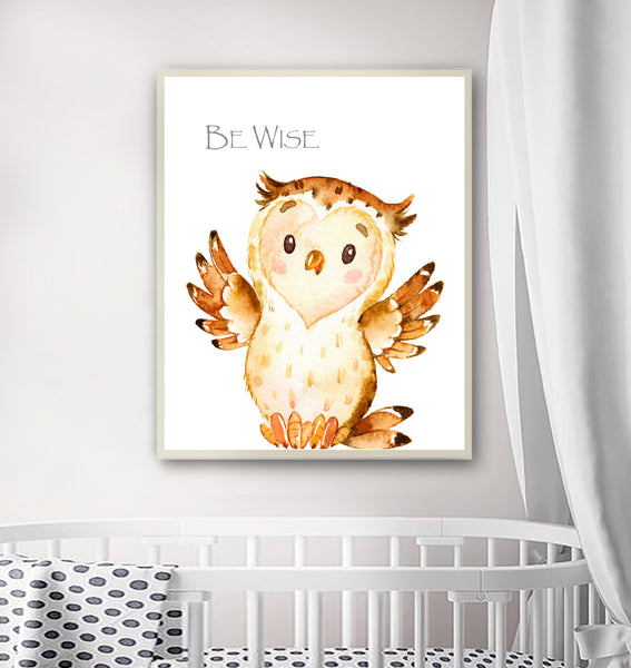 Encouraging Words with Wise Owl - Nursery Print, NW05