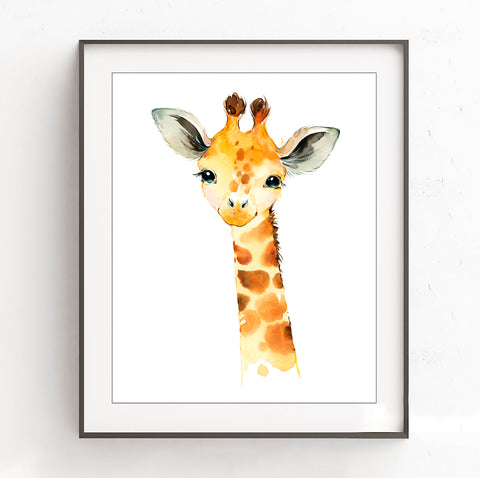 Baby Giraffe, Safari Animal - Nursery Print, NS07