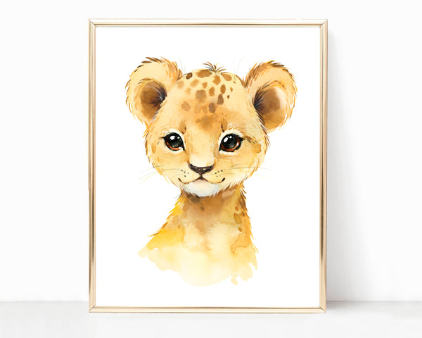 Lion Cub, Safari Animal - Nursery Print, NS13