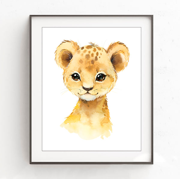 Lion Cub, Safari Animal - Nursery Print, NS13