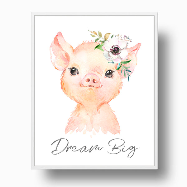 Encouraging Little Piggy Nursery Print