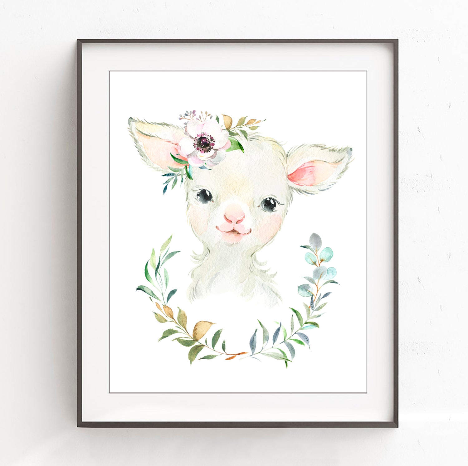 Woodland Nursery Little Lamb with Floral Print, NW47