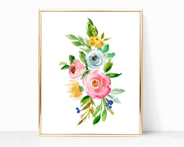 Bible Verse Quote 'Let your faith...' with Wild Flower Bouquets - Nursery Print, NQ13