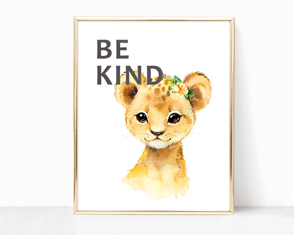 Encouraging Words with Safari Animals - Nursery Print Set, NS01