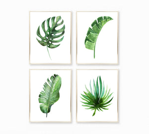 Tropical Palm Leaves Nursery Print Set