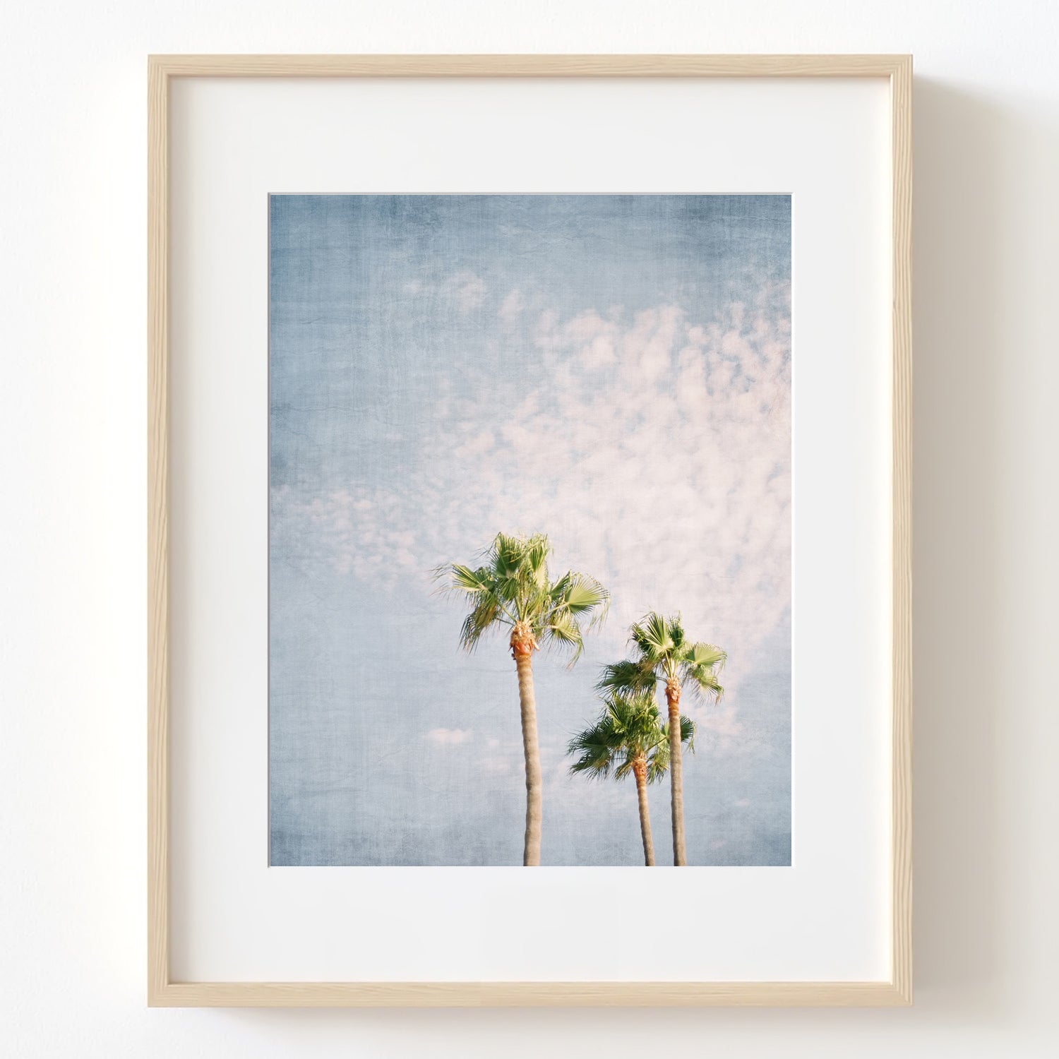 Palm Tree Trio Coastal Textured Print - Coast07