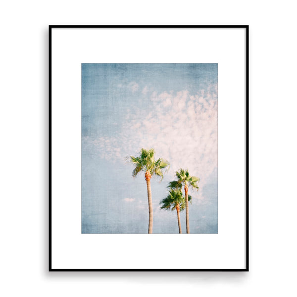 Palm Tree Trio Coastal Textured Print - Coast07