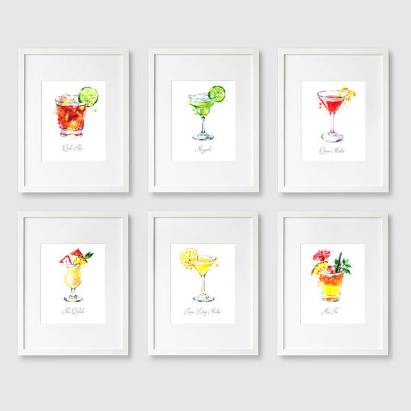 Summer Cocktails Watercolor Art Set - DA01