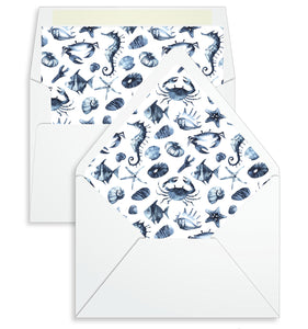 Envelope Liner - 10 Envelope Sizes, Nautical Design - EL01