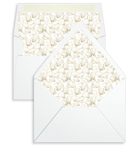 Envelope Liner - 10 Envelope Sizes, Gold Shell Design - EL02