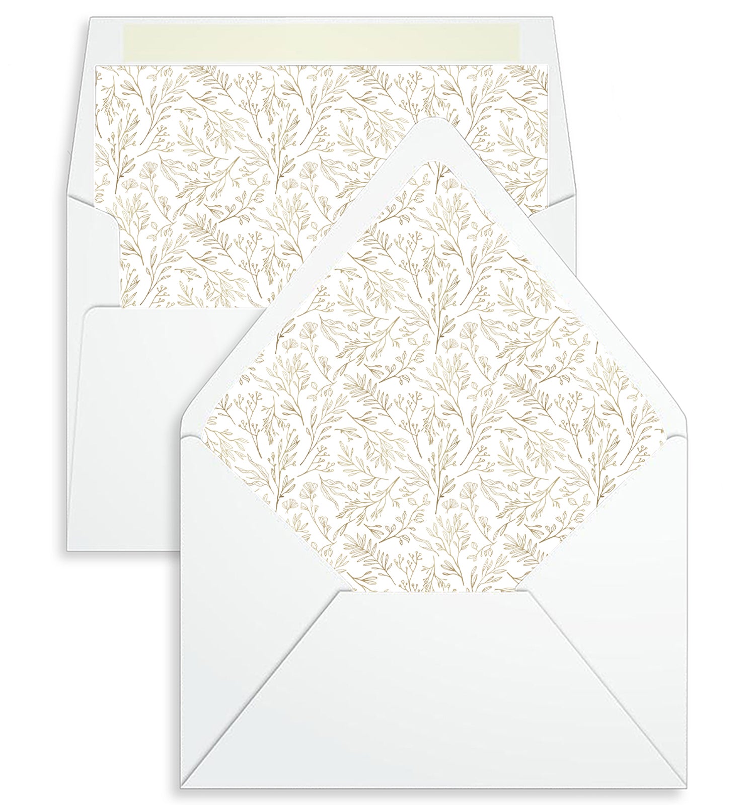 Envelope Liner - 10 Envelope Sizes, Gold Leaves Design - EL04