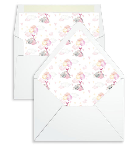Envelope Liner - 10 Envelope Sizes, Pink Baby Girl Design - EL16
