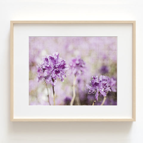 Flower Field with Soft Violet and Purple Tones Textured Print - FL03