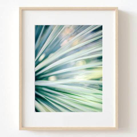 Modern Green Colored Textured Leaf Print - FL08