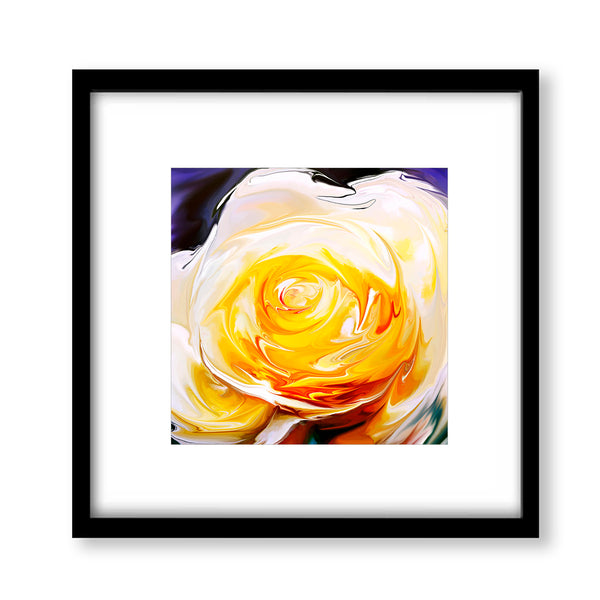 Creamy Yellow Tea Rose Painting Print - FL12