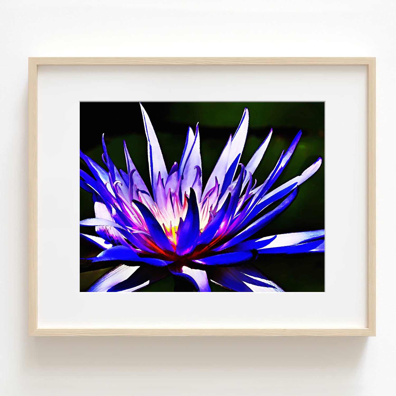 Water Lily Textured Painting Print - FL14