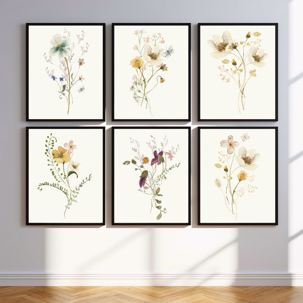 Wild Flower Bouquet Set Nursery Print - FLPSet08