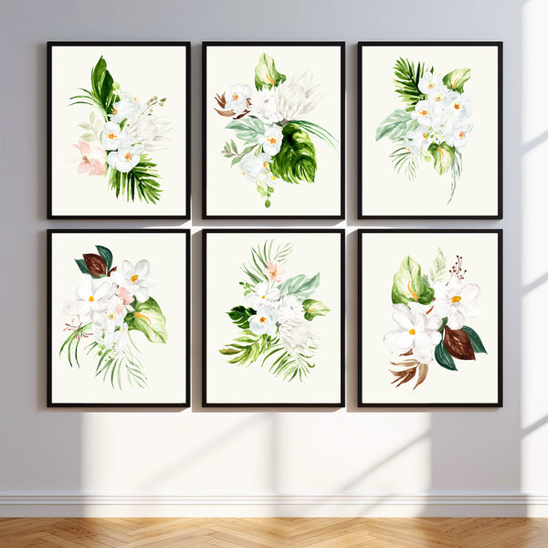 Tropical Floral Bouquet Set Nursery Print - FLPSet09