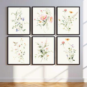 Nursery Wildflower Printable Floral Wall Decor in Multiple Sizes
