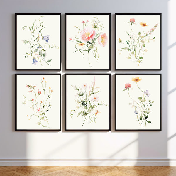 Wild Flowers Bouquet Set Nursery Print - FLPSet11