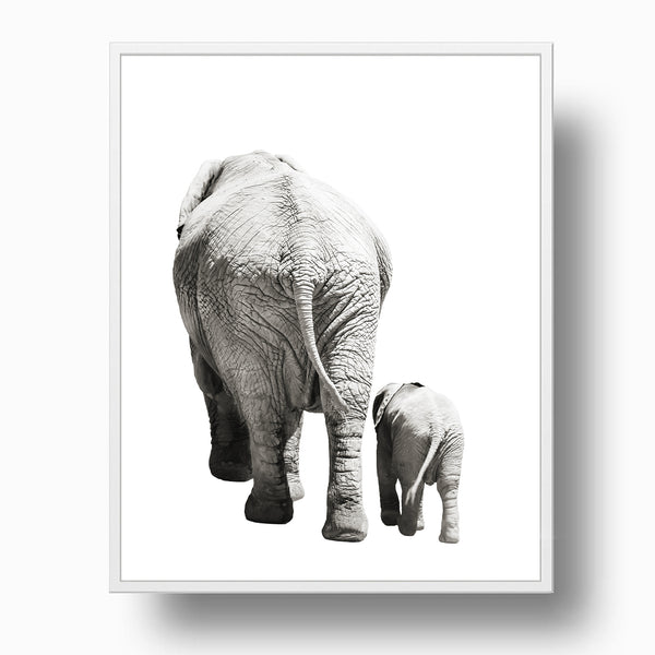 Elephant Family Walking - Nursery Print - NA1001