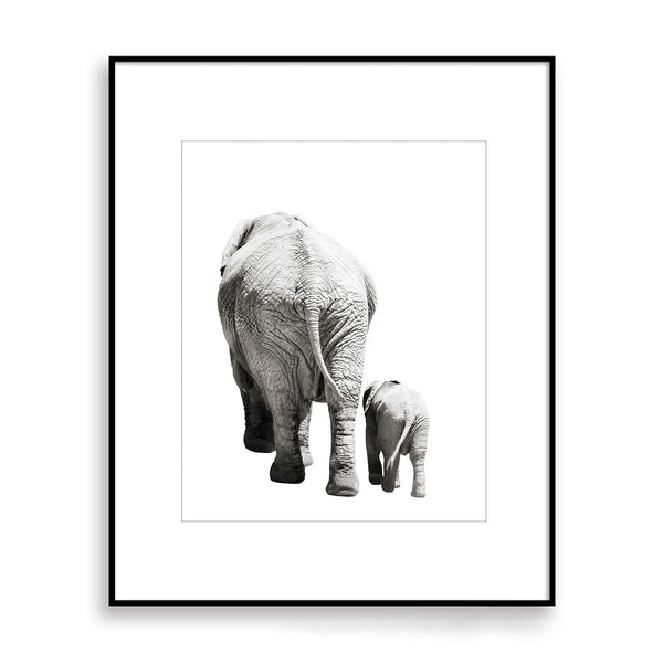 Elephant Family Walking - Nursery Print - NA1001
