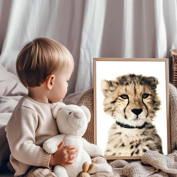 Cute Leopard Cub Nursery Digital Printable Art in Multiple Sizes - NA1006