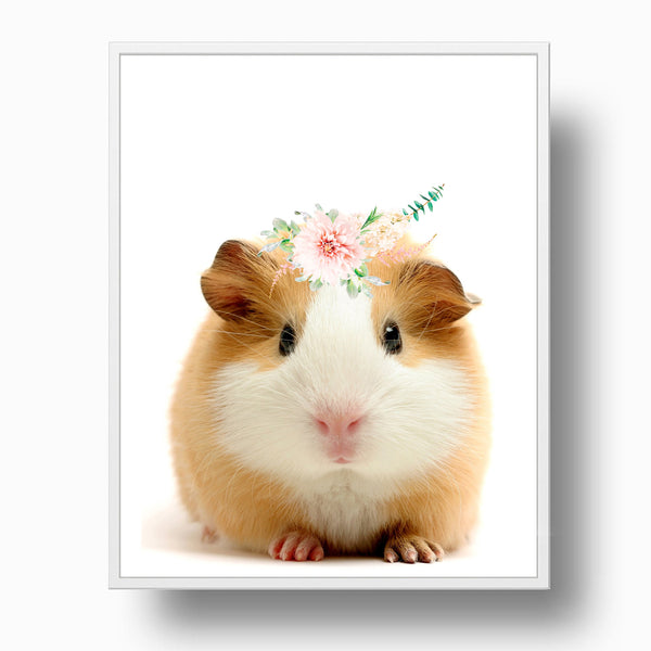Adorable Guinea Pig with Flower Crown Nursery Printable Download in Multiple Sizes - NA1014A