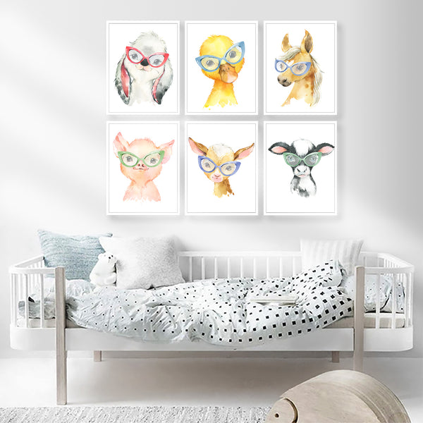 Farm Baby Animals Nursery Print Set of 6 Printable Art - NFSet03