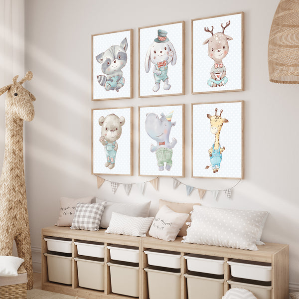 Adorable Baby Animals Nursery Set of 6 Printable Art - NLBSet02