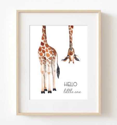 Peekaboo Giraffe - Safari Nursery Print - NSF1135A