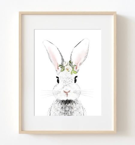 Bunny Rabbit Woodland Nursery Print - NW1119A