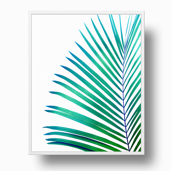 Turquoise Green Palm Leaf Botanical Print - Plant09