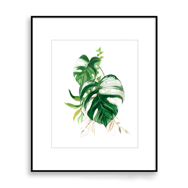 Monstera Leaves Bouquet Botanical Print - Plant10