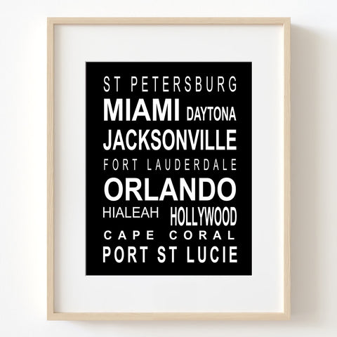 Cities Around Florida Poster - UBT15