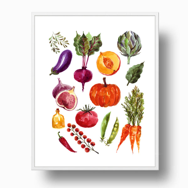 Mixed Fresh Veggies Print - Dining Room Wall Art - DA03