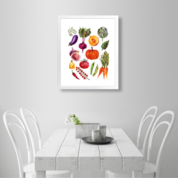Mixed Fresh Veggies Print - Dining Room Wall Art - DA03